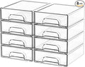 8 Pack Small Clear Stackable Storage Drawers, 2.2'' Tall Desk Organization and by Yieach