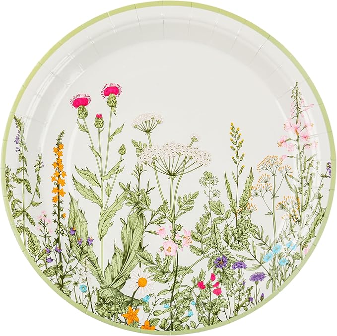 AimFun 48 Pcs Wildflower Diposable Paper Plates 9 Inch Floral Party Plate | - Image 8