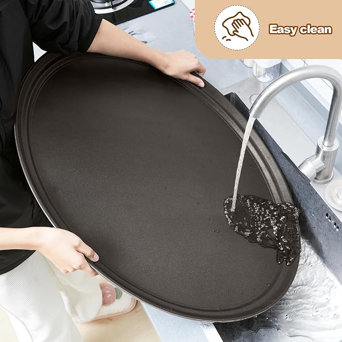 FillTouch 2 Pcs Restaurant Serving Trays PP Plastic Non Slip Rubber Lined Large - Image 3