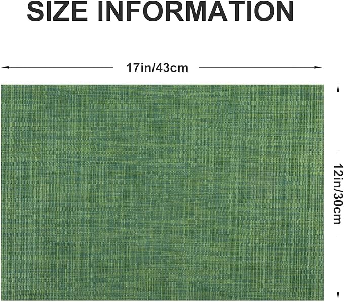 Vinyl Placemats Set of 6, PVC Woven Washable Non-Slip Table Mats, Heat - Image 4