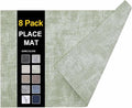 Faux Leather Heat Resistant Placemats 8 Packs, Waterproof Wipeable Dining PU by homing