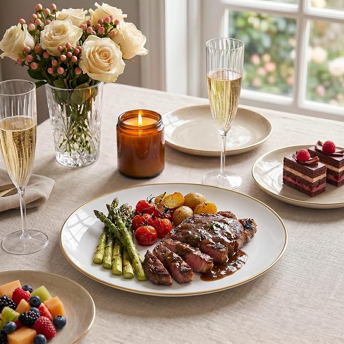 6Pcs Gold Plastic Serving Trays - Image 9