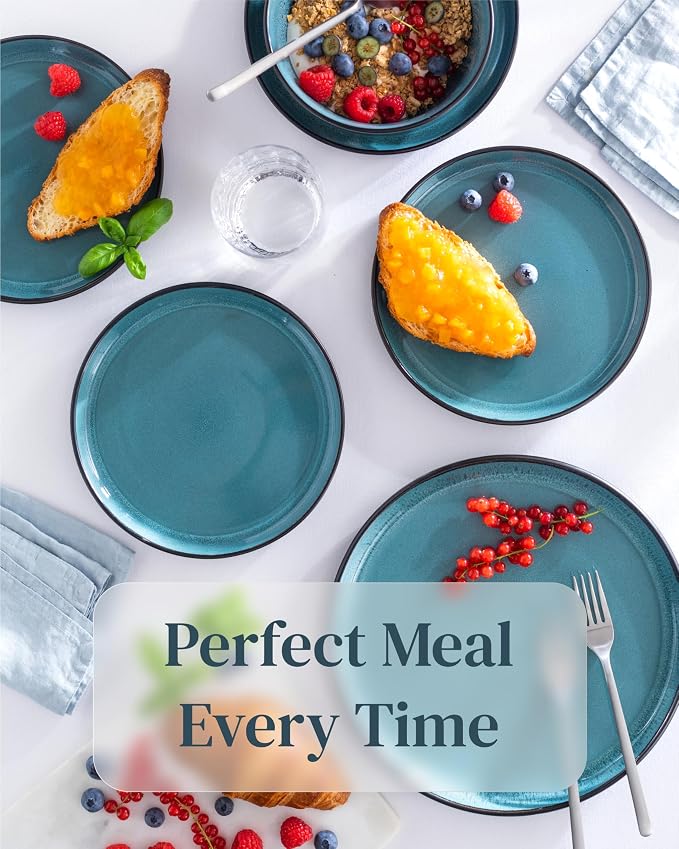 PURE LIVING INTERIOR DESIGN Stoneware small dinner plates set 2 pcs – 7.5" dark - Image 4