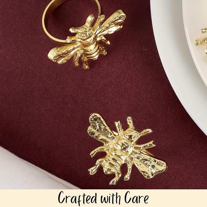 ALPHA Living HOME 12 Pcs Bee Napkin Rings - Image 6