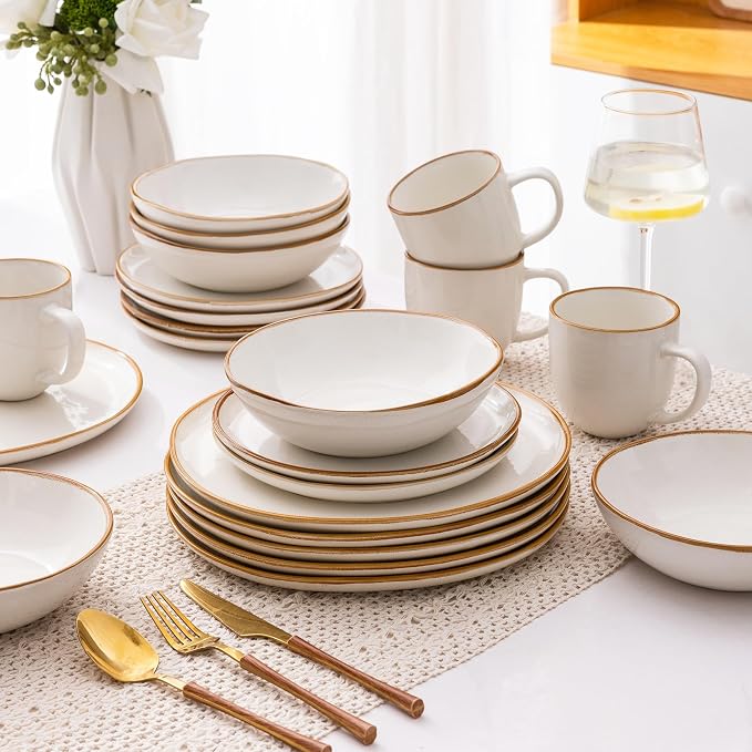 AmorArc Ceramic Dinner Plates Set of 6, 10.5 Inch Stoneware Plates Set | - Image 7