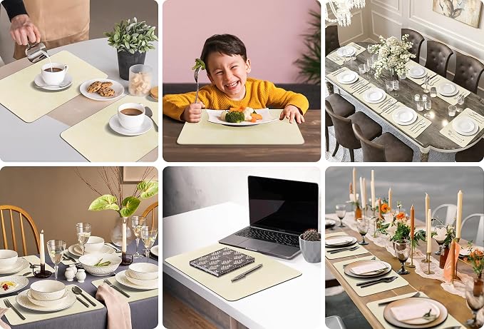 Aofmee Faux Leather Placemats Set of 6 - Image 8