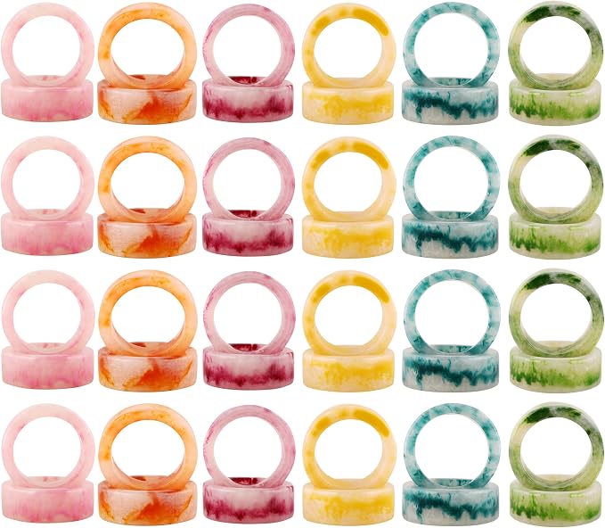 Unique Artisan Resin Napkin Rings Set of 48, Luxurious Modern Table Decor - Image 9