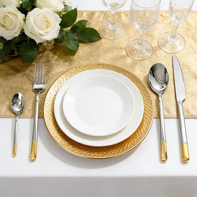 Silverware Set Service for 2, IKXO 8-Piece Modern Stainless Steel Flatware - Image 4