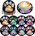 ijbnhd Beach Diamond Art Coasters Kit, Dog Paw, 4X4inch | Diamond Painting by ijbnhd