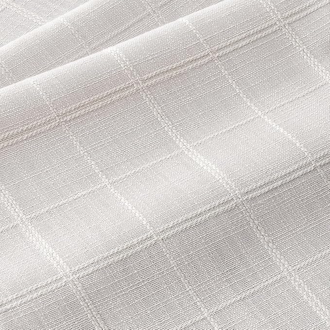 Linen Checked Placemats Set of 6, Machine Washable, Thick Textured Farmhouse - Image 2
