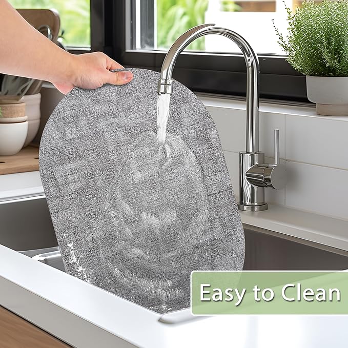 Placemats Set of 12 Washable, Heat Resistant Table Placemats Wipeable Faux - Image 5
