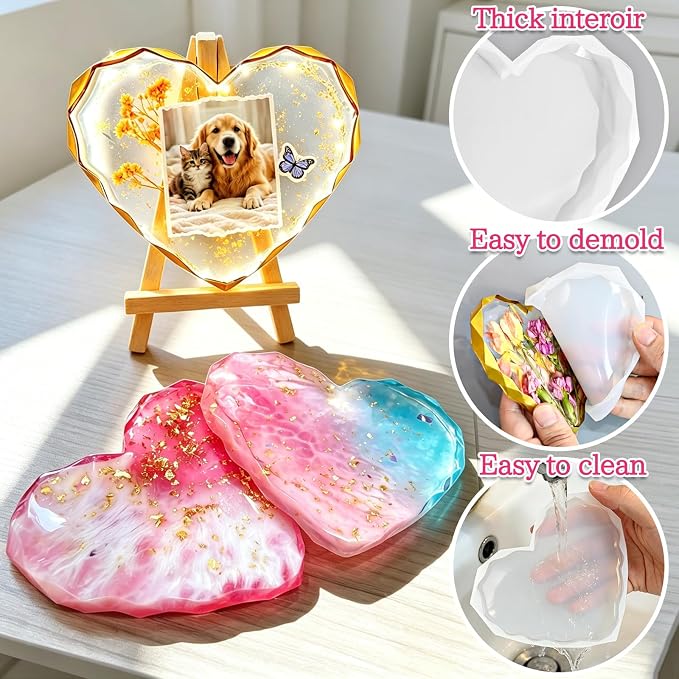 Resin Coaster Molds, Photo Frame, Wedding Valentines Mom Gift, Cup Mat Decor - Image 5