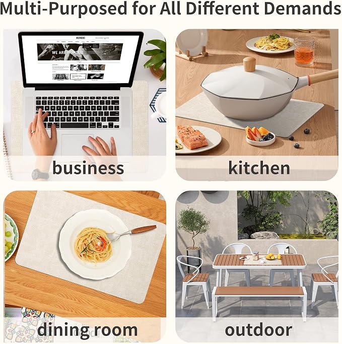 Maxpearl Faux Leather Placemats Set of 4, Suitable - Image 6