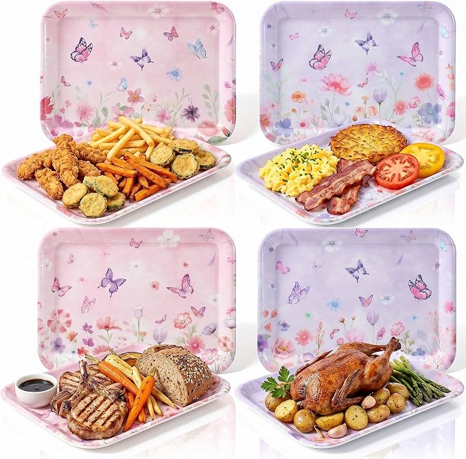 4 Pieces Butterfly Serving Trays by Tiangrid