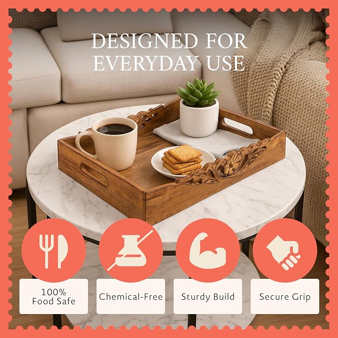Orchid Mango Wood Serving Tray - Image 3