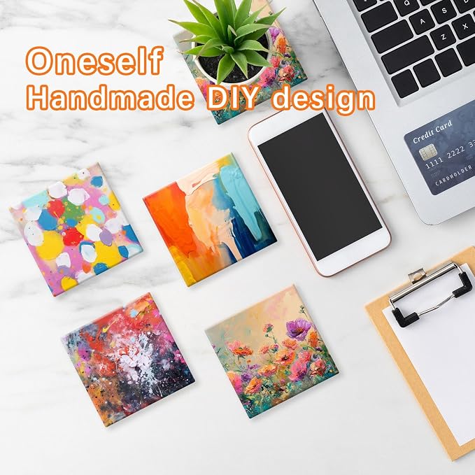 14 PCS Ceramic Tiles for Crafts and self-Adhesive Cork mat, unglazed Ceramic - Image 5