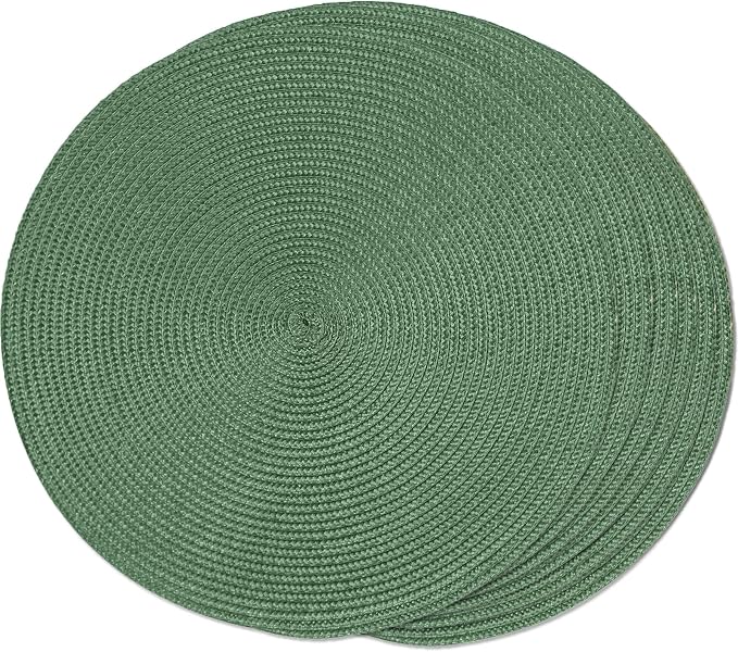 FunWheat Round Braided Placemats Set of 6 Table Mats by FunWheat