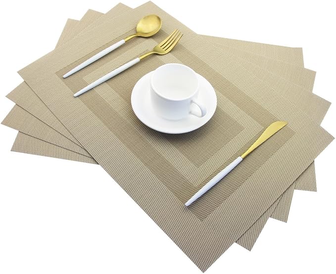 PIGCHCY Placemats Heat Resistant Non Slip Plastic Table Mats Washable Easy to by PIGCHCY