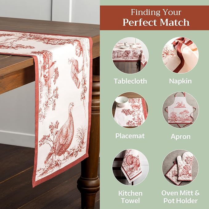 Maison d' Hermine Table Runner 100% Cotton 14.50" x 48" | Table Runners 48 - Image 5