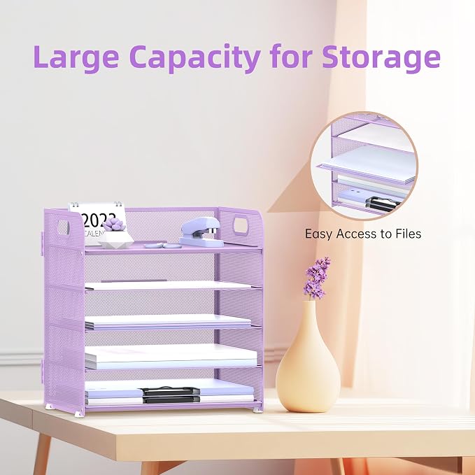 5 Trays Paper Organizer Letter Tray - Image 4