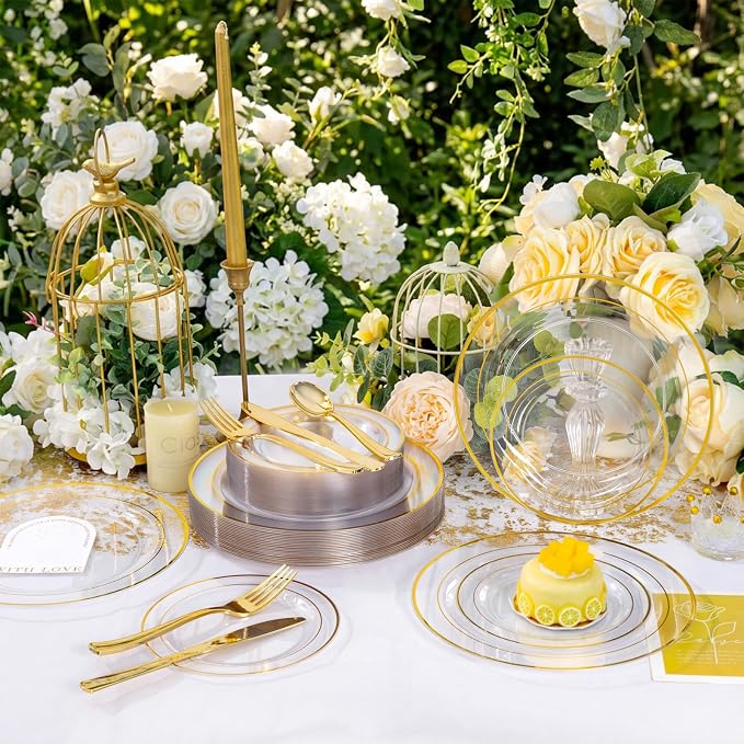 GATHER 350PCS Clear Plastic Plates - Image 7
