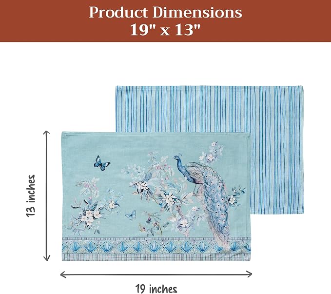 Maison d' Hermine Placemats Set of 4 Reusable 100% Combed Cotton | Cloth Place - Image 5