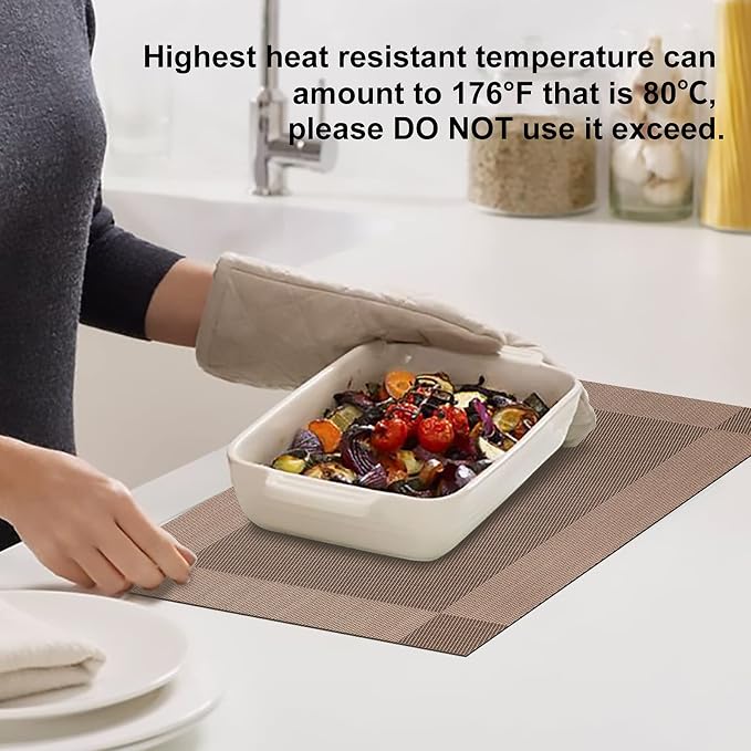 Aofmee Placemats Set of 4, Heat Resistant Place Mats, Washable Durable PVC - Image 3