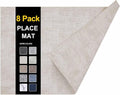 Faux Leather Heat Resistant Placemats 8 Packs, Waterproof Wipeable Dining PU by homing