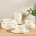 Ceramic Dinnerware Set for 6, 18-Piece Plates and Bowls Set | Lightweight by TheTerra