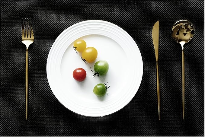 Placemats Set of 12 Vinyl/Plastic Woven Place Mats by Unknown
