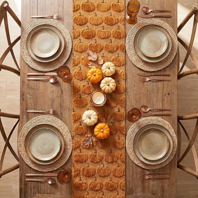 Artoid Mode Caramel Soft Faux Fur Fall Table Runner 13x90 Inch | Seasonal - Image 3
