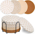 Drink Coasters Set of 8, 4 Colors Absorbent Coasters by Mckanti