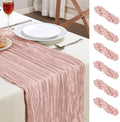 AGIRL 6 Pack Dusty Pink Cheesecloth Table Runner 10FT Boho Gauze Home Decor | by AGIRL