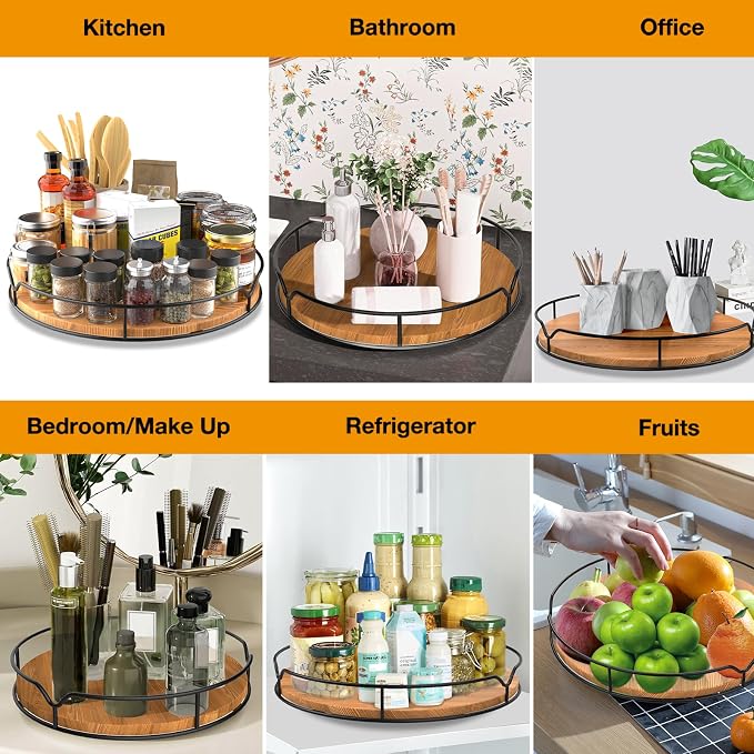 Lazy Susan Turntable Organizer for Cabinet Pantry Kitchen Countertop - Image 4