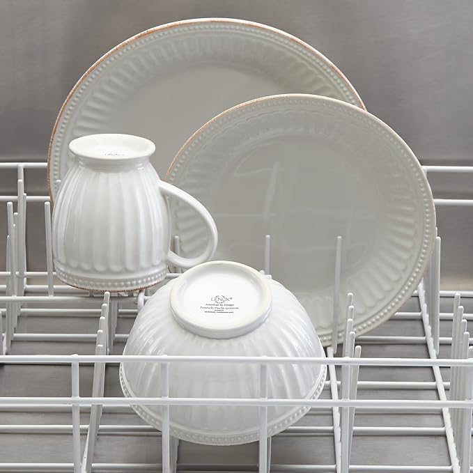 Lenox White French Perle Groove 4Pc Place Setting, 6.95 LB - Image 5