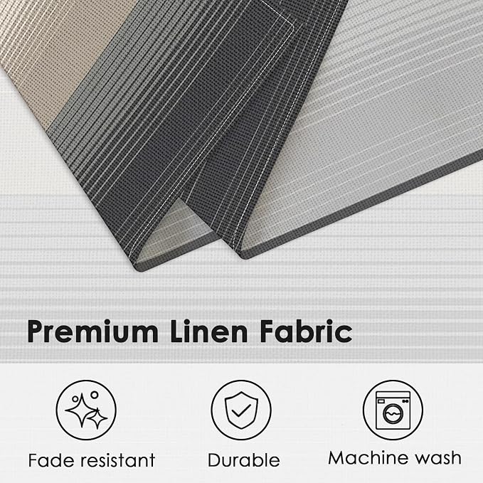 Emvency Farmhouse Placemats Set of 4, 12x18 Inch, Geometric Modern | Striped - Image 4