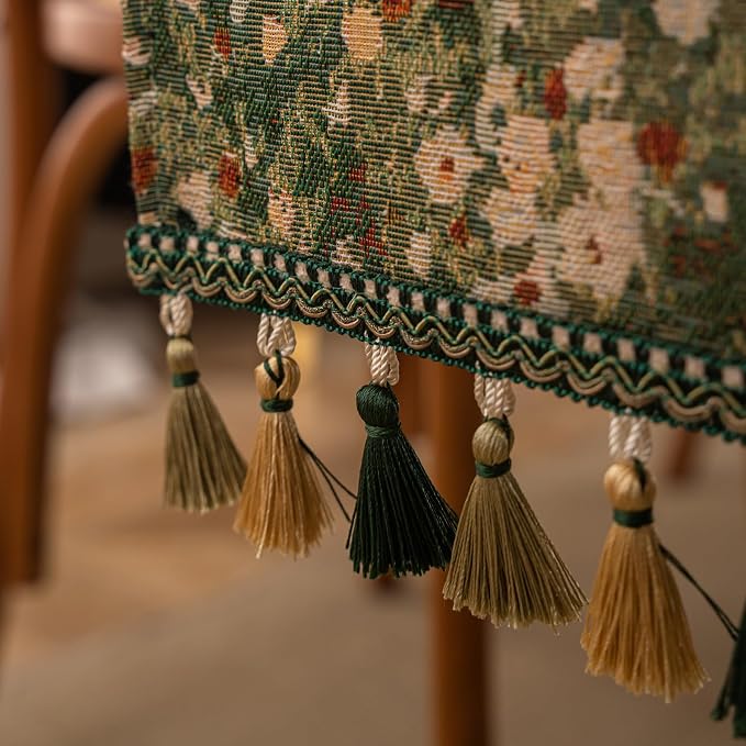 Ditsy Floral Table Runner Daisy Green 13 x 94 Inch | Jacquard Weave Pattern - Image 6