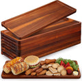10 Pack Solid Wood Serving Trays 16.7 x 6.4 Inch Acacia Wooden Server Platter by Marsui