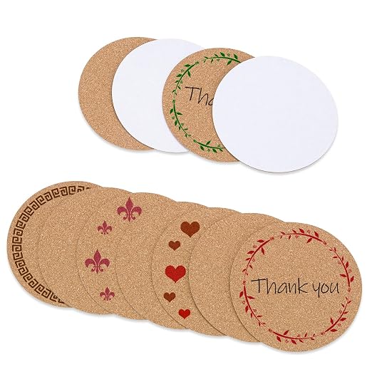 28PCS Self-Adhesive Cork for DIY Coasters | 3.74" Round Coasters for DIY Crafts - Image 5
