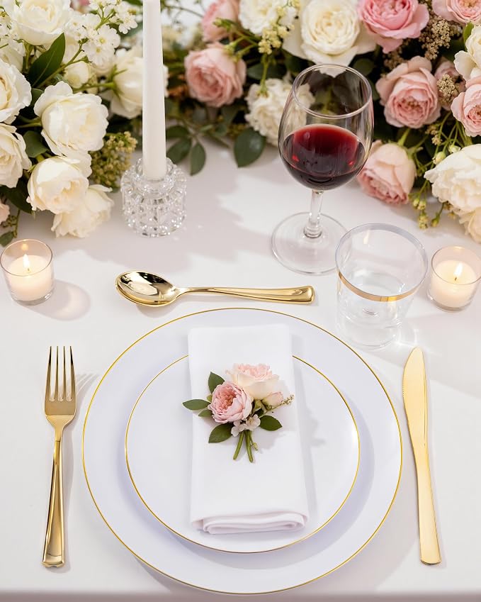 Nervure 100PCS Gold Plastic Plates - Image 6