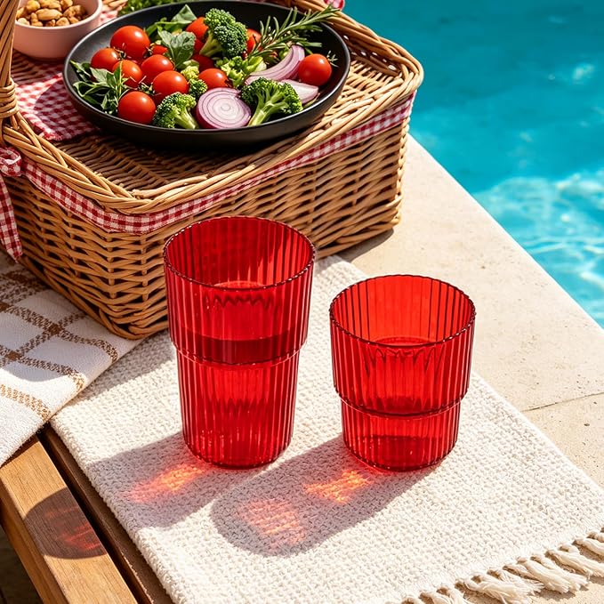 24 Pack Plastic Wine Glasses, 16 Oz Highball Glasses & 12 Oz Cocktail Glasses - Image 3