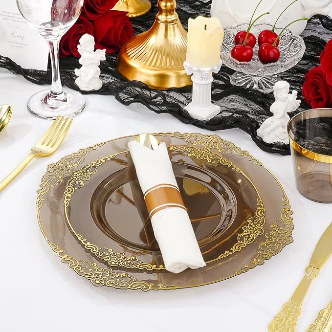 Bestluck 350PCS Black Disposable Dinnerware - Image 5