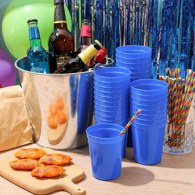 Yungyan 100 Pack 16 oz Stadium Cups Reusable Plastic Cups Blank Drink Stadium - Image 2