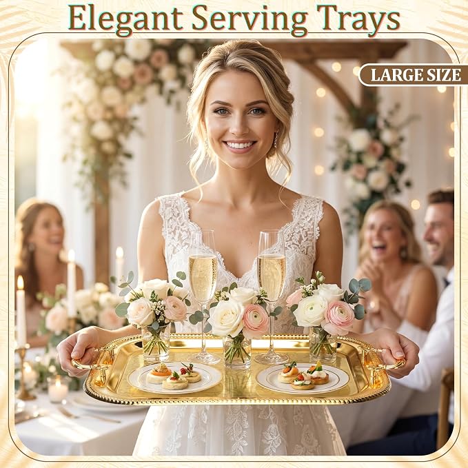 3 Pack Metal Serving Trays - Image 2