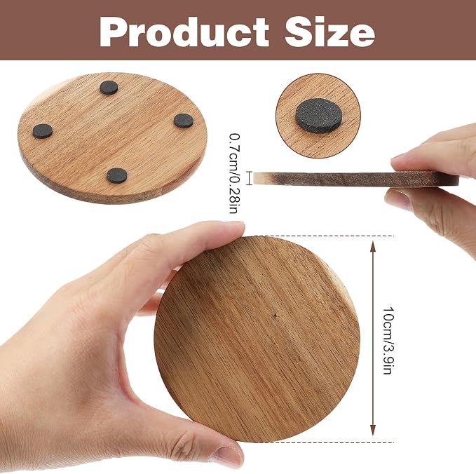 36PCS Unfinished Wood Coasters for Drinks 4 Inch Wooden Coaster Stackable - Image 2