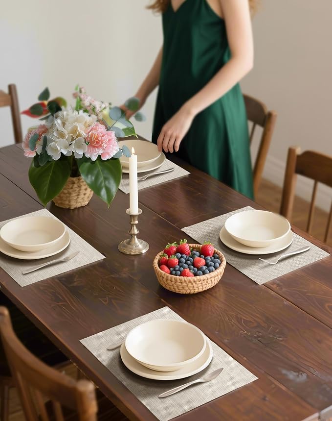 Leetaltree Beige White Placemats Set of 20 - Image 3