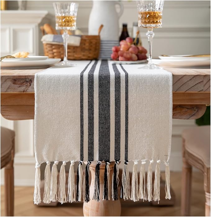 Boho Table Runner for Modern Farmhouse Decor, Dining Table décor 13 x 108 Inch by Caflife