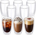 DOPUDO 17oz Double Wall Glass Coffee Mugs Set of 8, Insulated Coffee Mug by DOPUDO