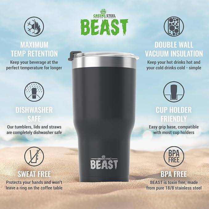 Beast 20 oz Tumbler Stainless Steel Vacuum Insulated Coffee Ice Cup Double Wall - Image 6