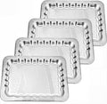 4 Pack 15.8" x 11.6" Large Silver Serving Trays by Ferrochef